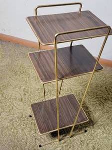Mid-Century-Modern Three-Tiered Metal Rack