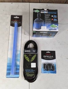 lot 672 image: NEW Aquatop Breza Aquarium Air Diffuser, Lees Aquarium & Pet Products Sleek Tubing, Lifegard Quiet One Aquarium Pump Model 400, Aquatop Breza Aquarium Diffuser