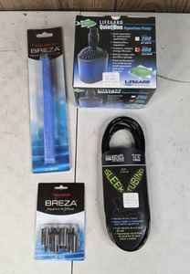 lot 674 image: NEW Aquatop Breza Aquarium Air Diffuser, Lees Aquarium & Pet Products Sleek Tubing, Lifegard Quiet One Aquarium Pump Model 400, Aquatop Breza Aquarium Diffuser