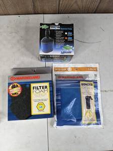 lot 704 image: New Aquarium Pump and Filter Foam Lifegard Quiet One Aquarium Pump 103 GPH, Marineland Filter Foam and Marineland Bonded Foam Sleeve