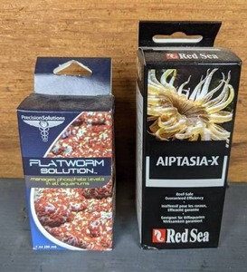 lot 403 image: NEW Precision Solutions Flatworm Solution (1 oz) & Red Sea Aiptasia-X (60 ml)
