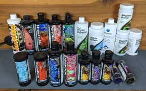 lot 52 image: NEW Aquarium Supplements Seachem, Aquavitro, & Brightwell Aquatics