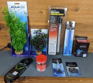 lot 21 image: NEW 20-50 Gallon Aquarium Starter Kit Agualife, Aquatop, Lifegard, Omega One, & More