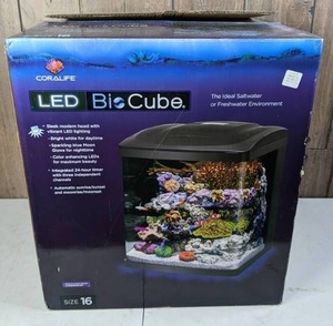 lot 161 image: NEW Coralife LED BioCube Aquarium Kit 16 Gallon