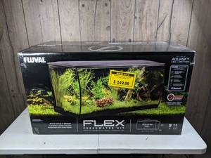 lot 138 image: NEW Fluvial Aquatics 32.5 Gallon Flex Freshwater Aquarium in Black with Aquasky LED Lighting