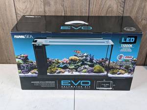 lot 116 image: NEW 5 Gallon Fluval Sea EVO V Saltwater Aquarium Kit