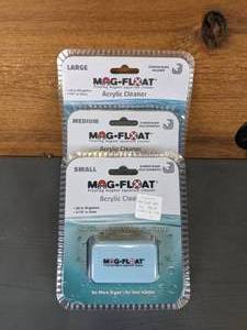 lot 685 image: Set of (3) New Mag-Float Acrylic Floating Magnetic Aquarium Cleaner in Small, Medium and Large