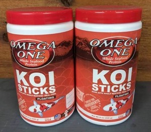 lot 552 image: NEW Two 8 oz. Containers of Omega One Koi Sticks Floating Fish Food