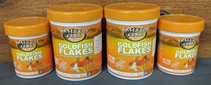 lot 561 image: NEW Omega One Goldfish Flakes, Two 1 oz. Containers, Two .42 oz. Containers
