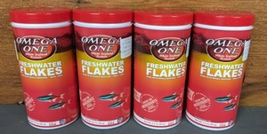 lot 581 image: NEW 4 Containers of Omega One Freshwater Flakes, 2.2 oz.