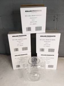 lot 973 image: Set of 5 1-Gallon Drum Fish Bowls