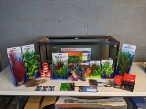 lot 980 image: NEW 30 Gallon Tank with Accessories (Plant Scapes, Air Diffusers, and more)