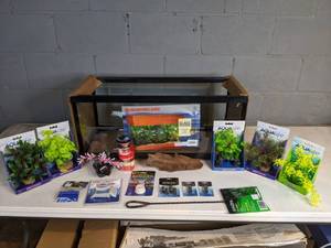 lot 968 image: NEW 20 Gallon Tank with Accessories (Plant Scapes, Air Diffusers, and more)