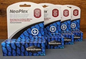 lot 1092 image: New Set of (4) Seachem Laboratories NeoPlex Broad Spectrum Antibiotic