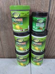 lot 1029 image: Lot of 6 NEW Omega One Veggie Mini Pellets & Veggie Rounds Containers