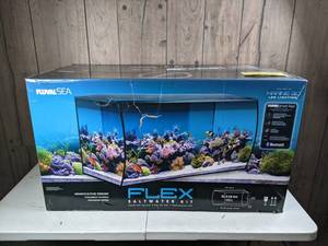 lot 141 image: NEW Fluvial Sea 32.5 Gallon FLEX Saltwater Kit with LED Lighting