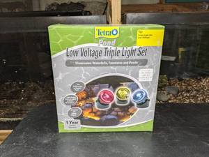 lot 496 image: NEW Tetra Pond - Low Voltage Halogen Triple Pond Light Set