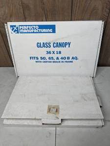 lot 1234 image: Lot of 2 NEW Perfecto Glass Canopies (18 x 18 and 36 x 18)