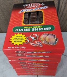 lot 1203 image: 9 NEW Packages Omega One Whole Frozen Brine Shrimp, 3.5 oz.Pkg.