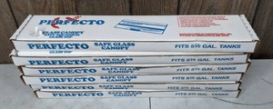 lot 1228 image: Lot of 6 NEW Perfecto Glass Canopy Safe Aquarium Glass Top for 5.5 Gallon Tanks