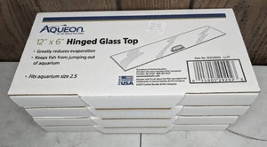 lot 1227 image: Lot of 4 NEW Aqueon 12 x 6 Hinged Glass Tops