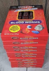lot 1196 image: 10 NEW Packages of Omega One Whole Frozen Blood Worms, 3.5 oz. Pkg.