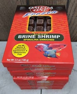lot 1197 image: 10 NEW Packages Omega One Frozen Super Brine Shrimp Spirulina Enriched, 3.5 oz. Pkg.