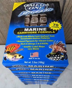 lot 1199 image: 10 NEW Packages Omega One Frozen Marine Carnivore Formula, 3.5 oz. Pkg.
