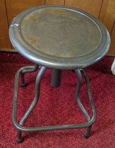 lot 1452 image: High Base Silver Metal Stool