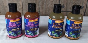 lot 1458 image: NEW Reef Nutrition 6oz Bottles Beta Brine and Roti Feast