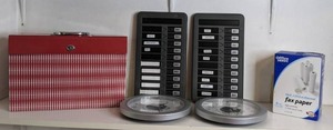 lot 1447 image: Office Supplies Clocks, Office Depot Fax Paper, Accordion Organizer, & More