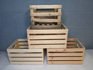 lot 1316 image: Set of (4) Wooden Crates