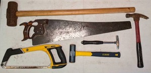 lot 1340 image: Tools Hammers, Saws, & Sledgehammer