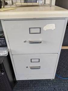 lot 1390 image: Set of (2) 2-Drawer File Cabinets, Putty