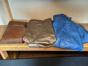 lot 1358 image: Set of (3) Poly Tarps, Assorted Colors