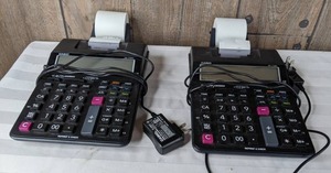 lot 1491 image: Pair of Casio HR-170RC Adding Machines with Power Cords