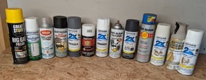 lot 1513 image: 13-Piece Lot of Spray Paint, Primer and Great Stuff Big Gap Filler