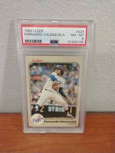 1983 Fleer Fernando Valenzuela Card - PSA8