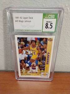 1991-92 Upper Deck Magic Johnson Card - CSG 8.5