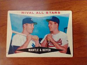 1960 Topps Mickey Mantle Rival All Stars Card
