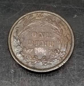 lot 24 image: 1897 FULL LIBERTY XF US BARBER DIME