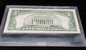 1934-C US $5 BLUE SEAL SILVER CERTIFICATE