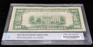 1929 US $20 BROWN SEAL FEDERAL RESERVE BANK OF NEW YORK NOTE
