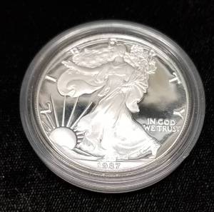 1987 PROOF AMERICAN SILVER EAGLE IN ORIGINAL PACKAGING