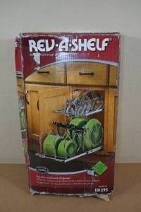 lot 298 image: Rev A Shelf Two Tier Cookware Cabinet Organizer