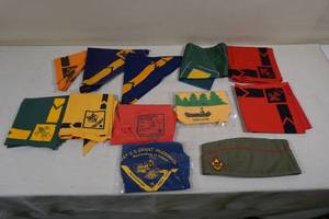 lot 191 image: Cub Scouts and Boy Scouts Scarves and Hat
