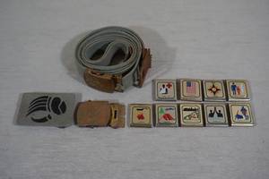 lot 193 image: Vintage Boy Scouts Belt, Slides, and Buckles