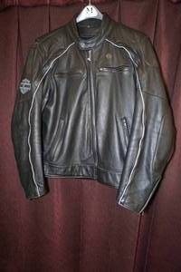 lot 201 image: Harley Davidson Leather Riding Jacket - Mens XL