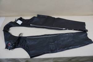lot 206 image: I-K Black Leather Riding Chaps - Size Small