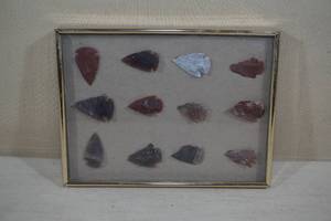 lot 222 image: Arrowheads in Display Case